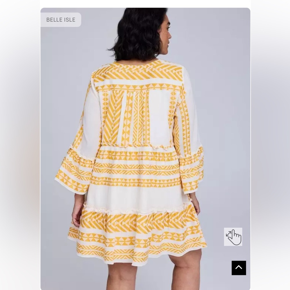 Torrid Belle Isle Size 00- Yellow and White Belle Sleeve Mini Dress - Picture 2 of 10